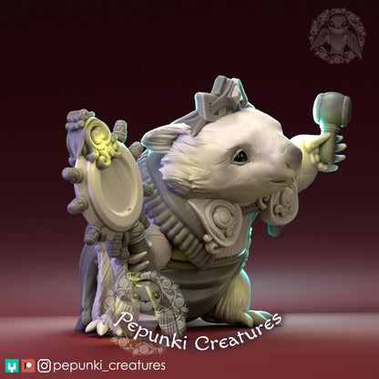 Wombat Shaman Wizard | Tabletop or Display Scale | D&D Humblewood TTRPG Miniature | Pepunki Creatures
