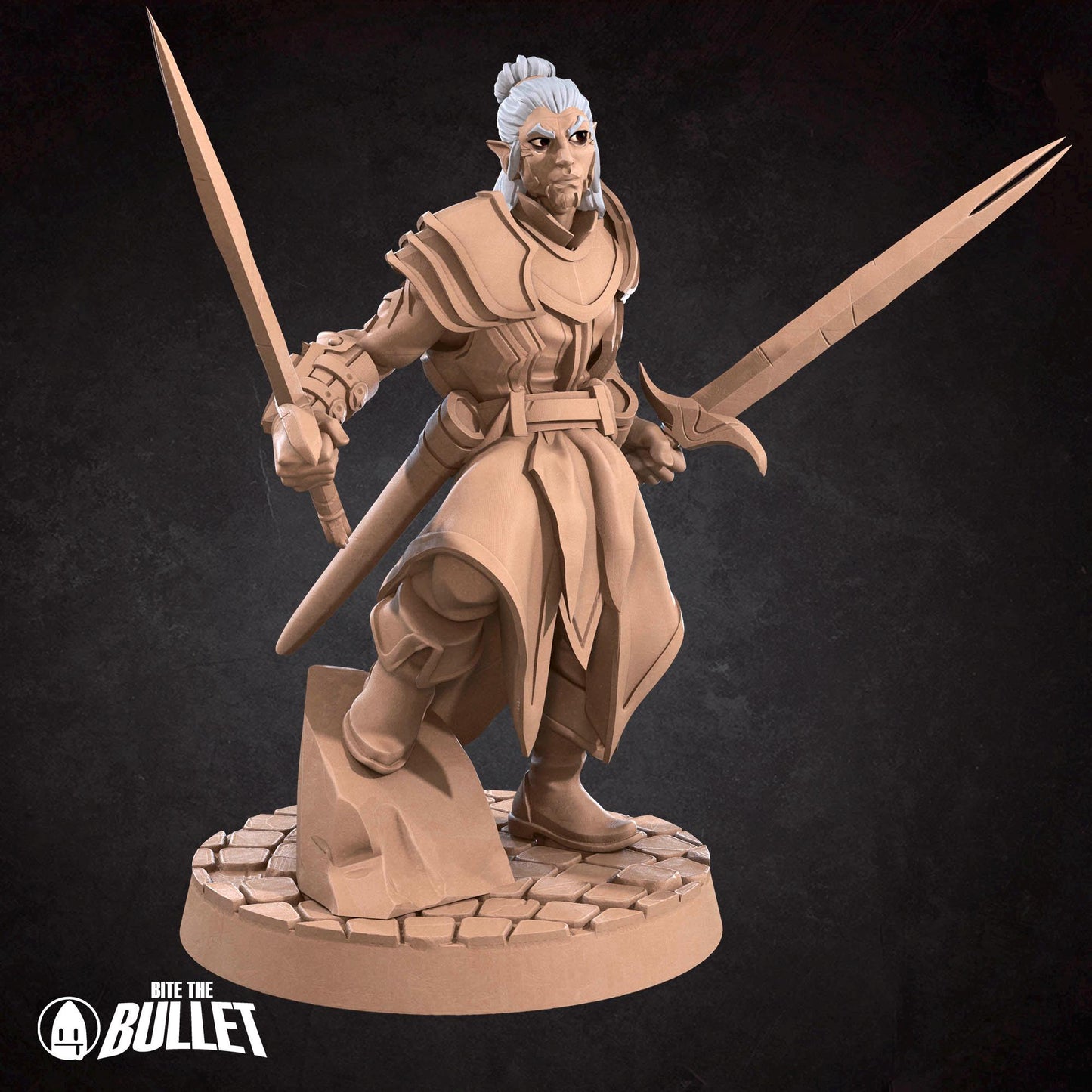 Drow Weapon Master | TABLETOP SCALE | TTRPG Miniature | Bite the Bullet