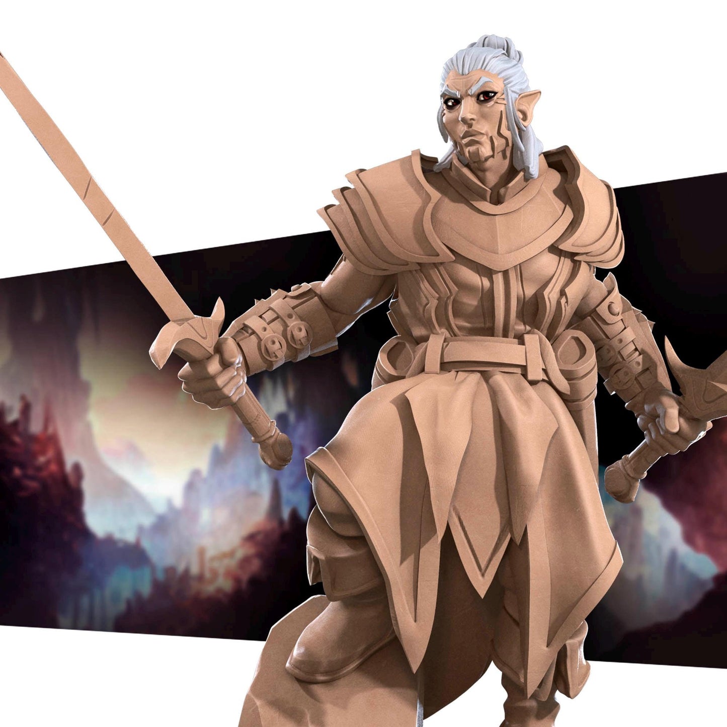 Drow Weapon Master | TABLETOP SCALE | TTRPG Miniature | Bite the Bullet