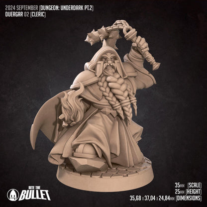 Duergar Cleric | TABLETOP SCALE | D&D TTRPG Miniature | Bite the Bullet