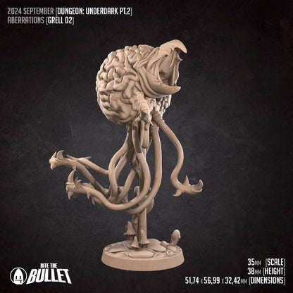 Grell | Tabletop Scale | D&D TTRPG Monster Miniature | Bite the Bullet