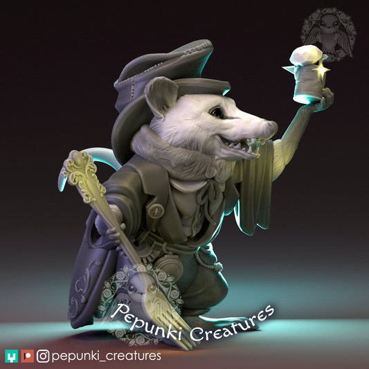 Opossum Collector | Tabletop or Display Scale | D&D Humblewood TTRPG Miniature | Pepunki Creatures