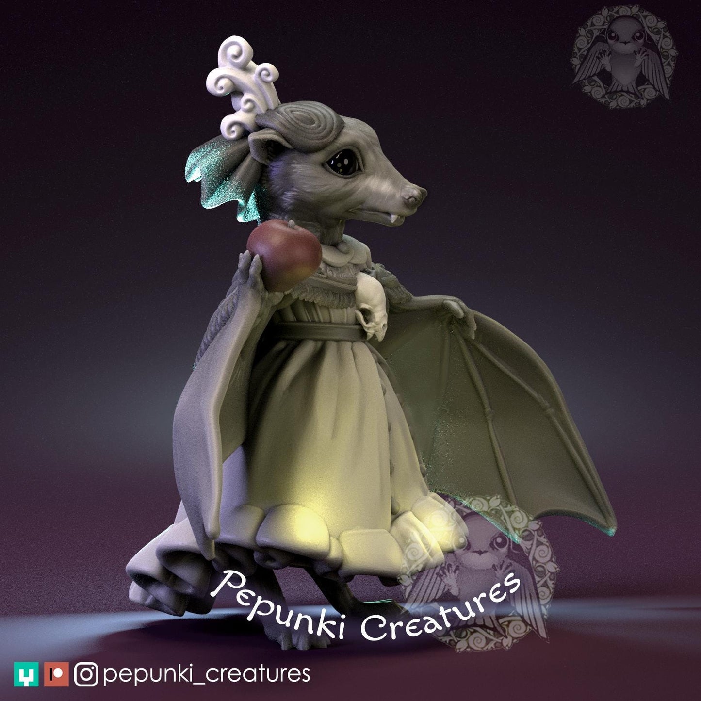 Fruit Bat | Tabletop or Display Scale | D&D Humblewood TTRPG Miniature | Pepunki Creatures