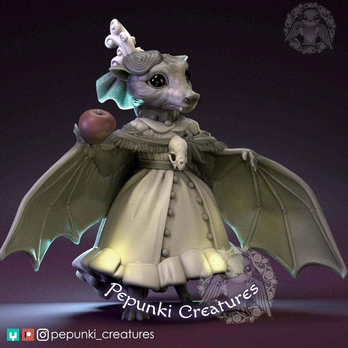 Fruit Bat | Tabletop or Display Scale | D&D Humblewood TTRPG Miniature | Pepunki Creatures