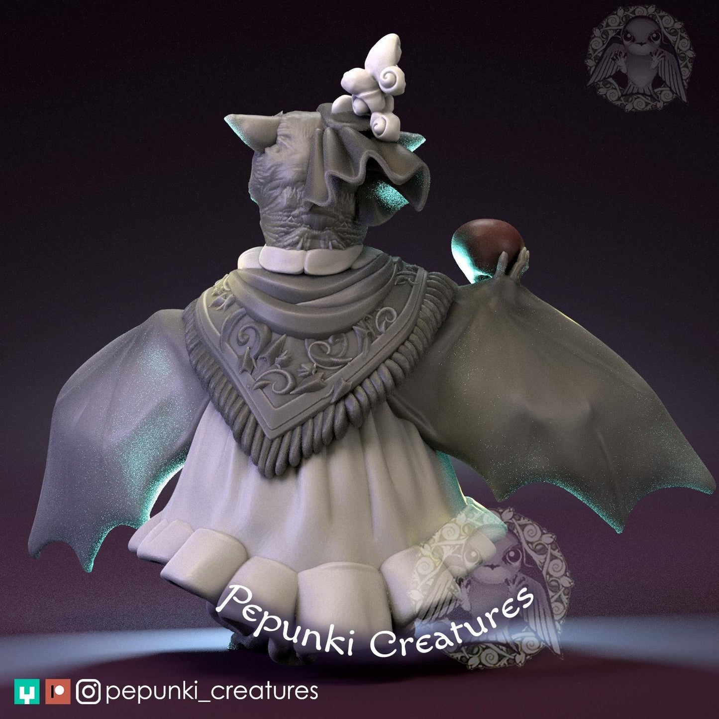 Fruit Bat | Tabletop or Display Scale | D&D Humblewood TTRPG Miniature | Pepunki Creatures