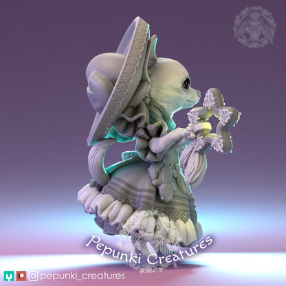 Chihuahua Sorceress | Tabletop or Display Scale | D&D Humblewood TTRPG Miniature | Pepunki Creatures