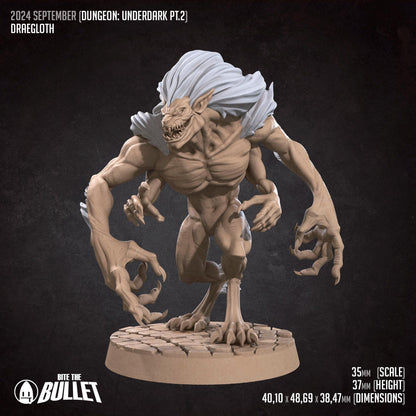 Draegloth | TABLETOP SCALE | TTRPG Miniature | Bite the Bullet