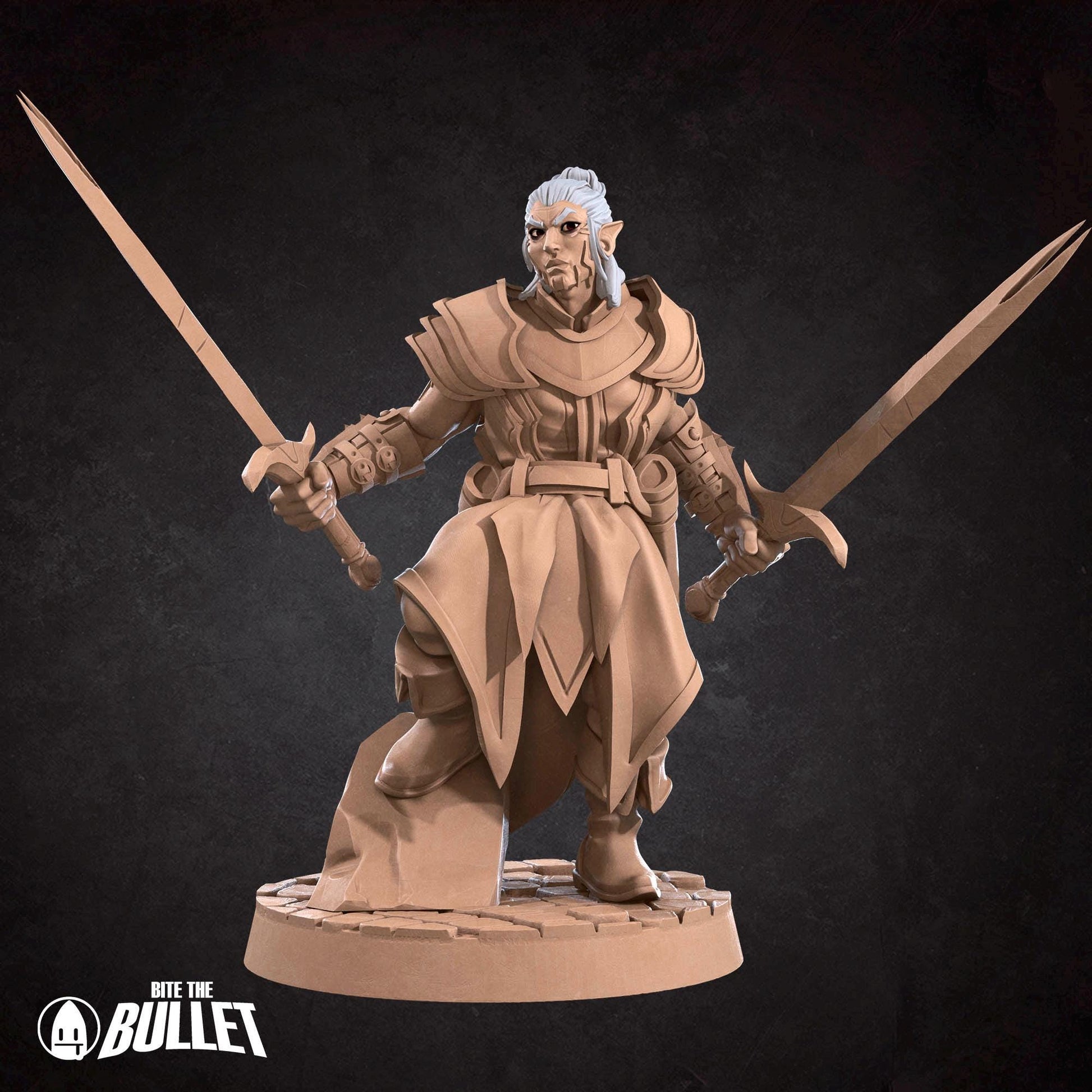 Drow Weapon Master | TABLETOP SCALE | TTRPG Miniature | Bite the Bullet