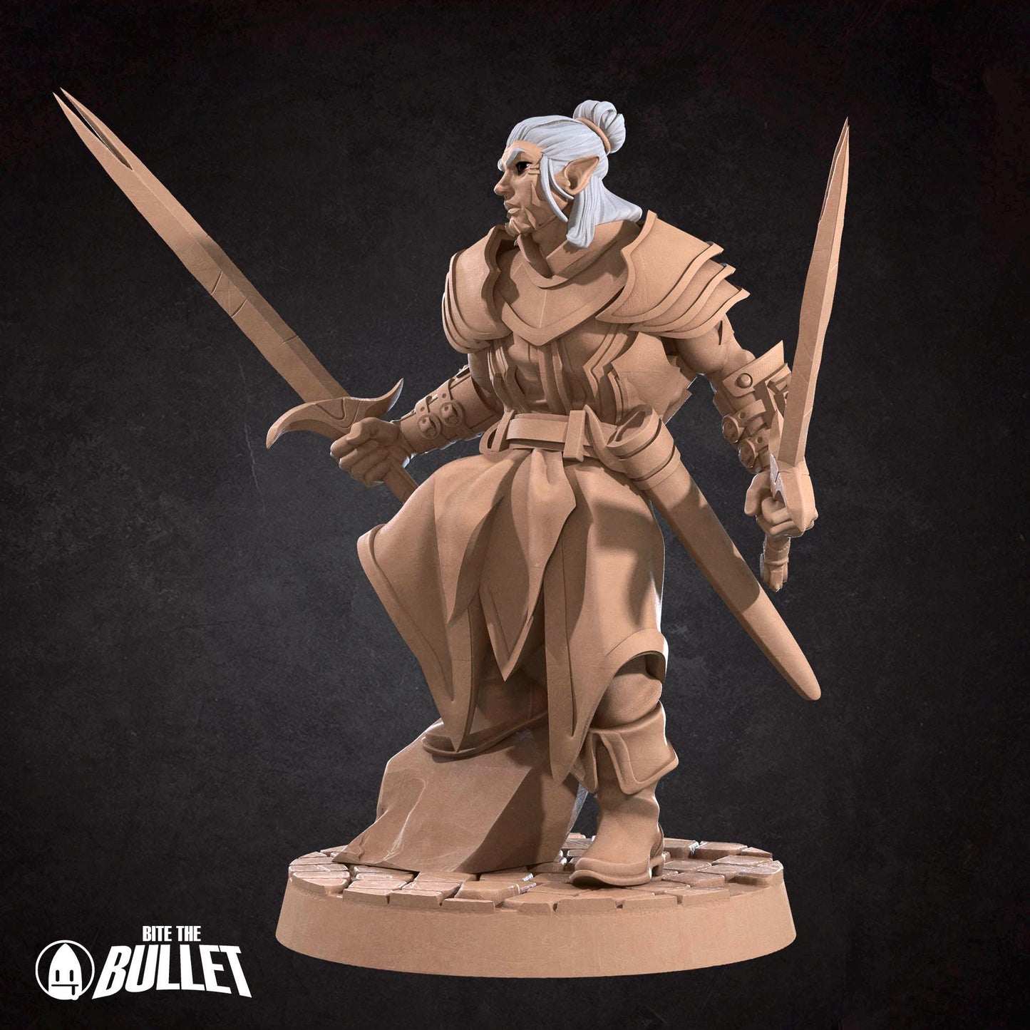 Drow Weapon Master | TABLETOP SCALE | TTRPG Miniature | Bite the Bullet
