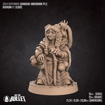 Duergar Elder | TABLETOP SCALE | D&D TTRPG Miniature | Bite the Bullet