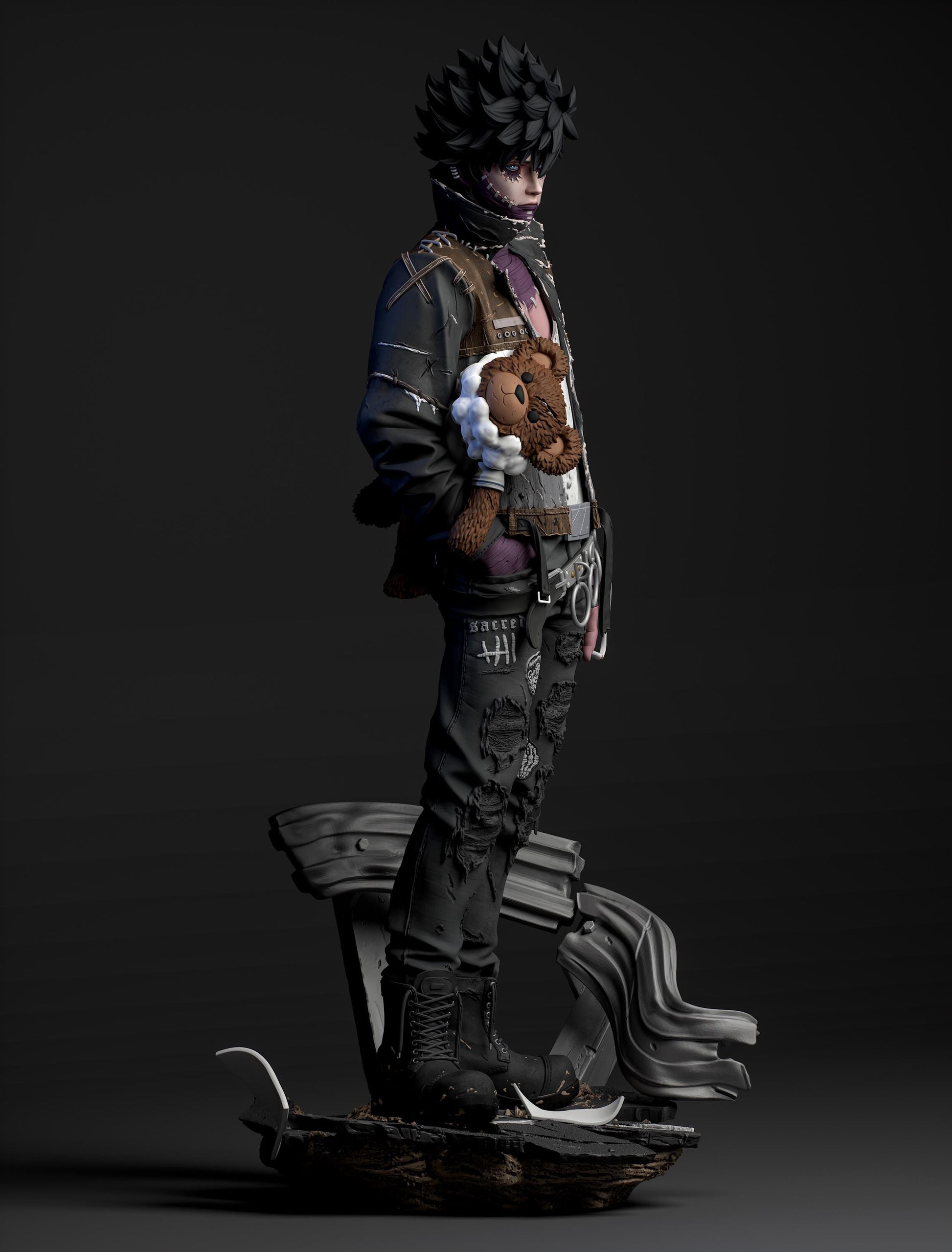 1:12 Fiery Villain | Resin Garage Kit Sculpture Anime Video Game Fan Art Statue | CA 3D Studios