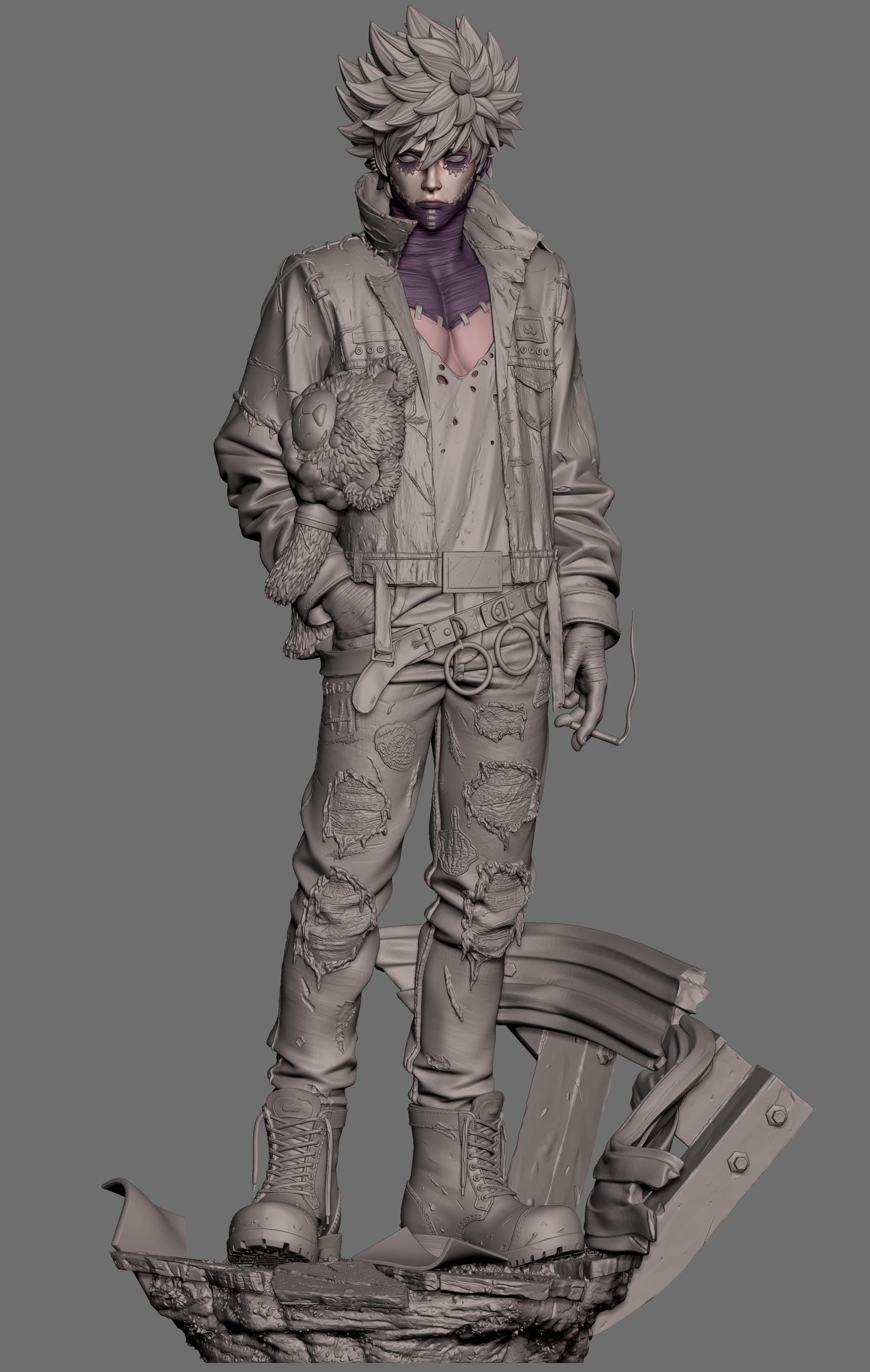 1:12 Fiery Villain | Resin Garage Kit Sculpture Anime Video Game Fan Art Statue | CA 3D Studios