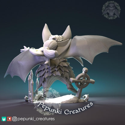 Vampire Bat | Tabletop or Display Scale | D&D Humblewood TTRPG Miniature | Pepunki Creatures