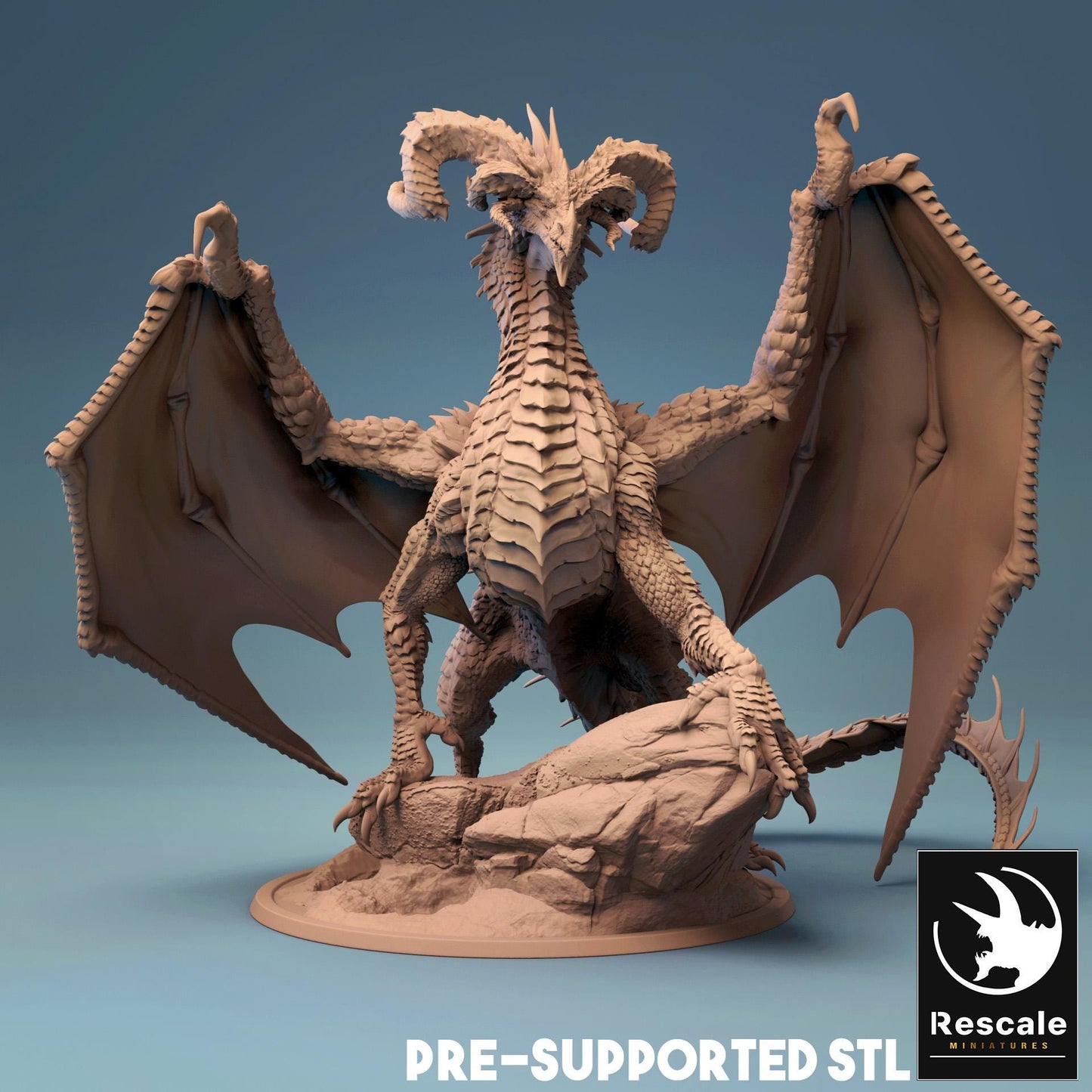 Black Dragon, Chromatic Monster | TABLETOP SCALE | D&D TTRPG Dragon Miniature | Rescale Miniatures