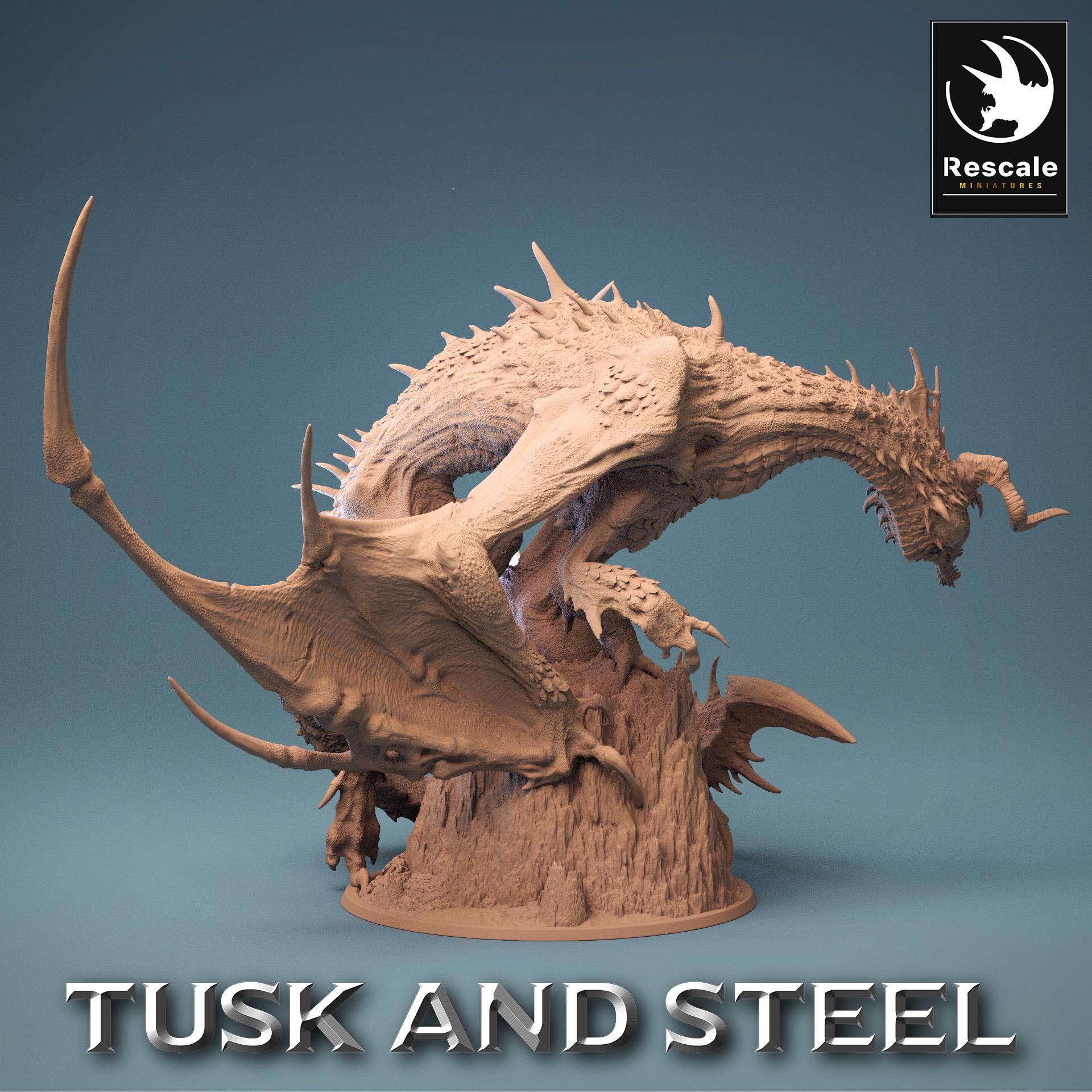 Black Chromatic Dragon, Legendary Monster | TABLETOP SCALE | D&D TTRPG Dragon Miniature | Rescale Miniatures