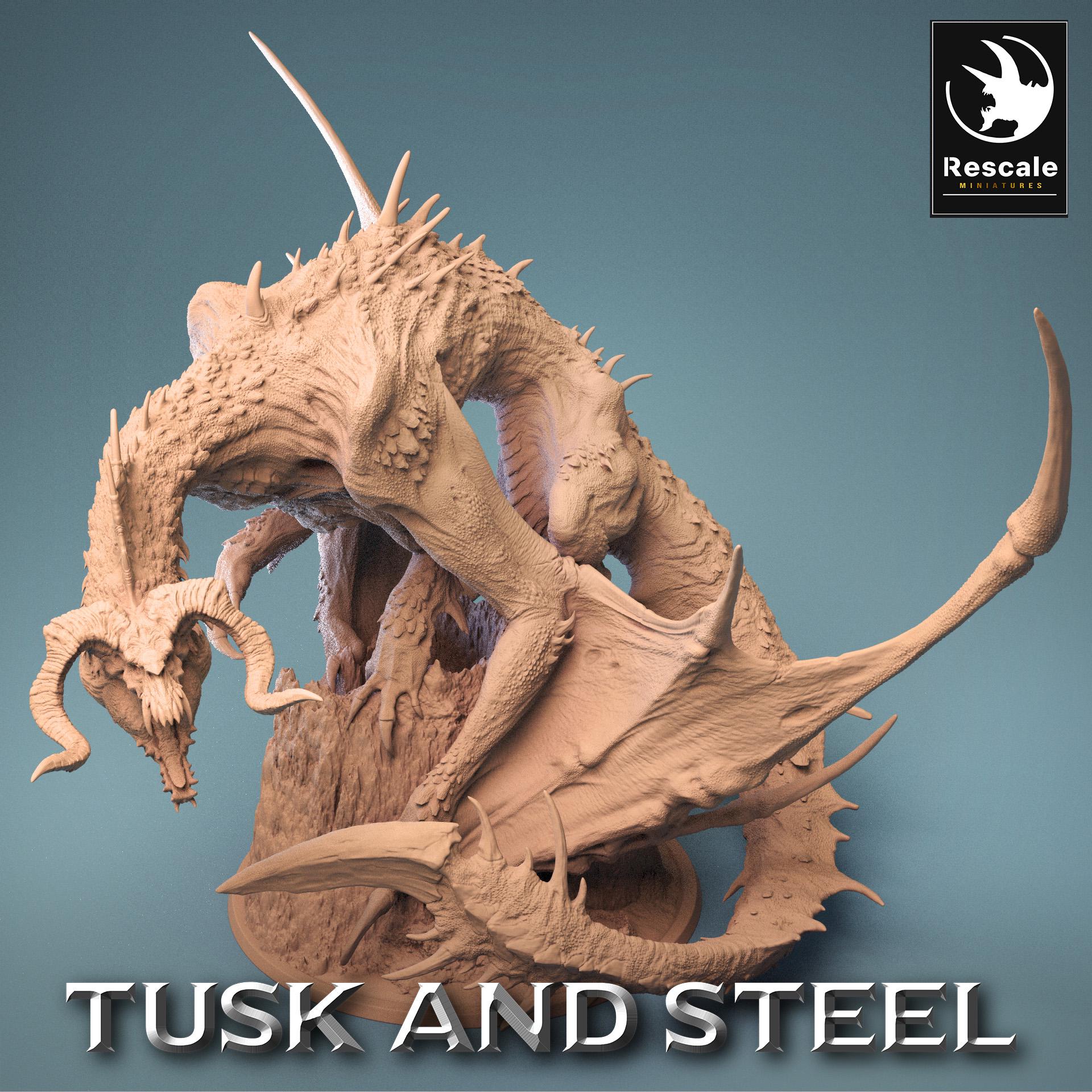 Black Chromatic Dragon, Legendary Monster | TABLETOP SCALE | D&D TTRPG Dragon Miniature | Rescale Miniatures