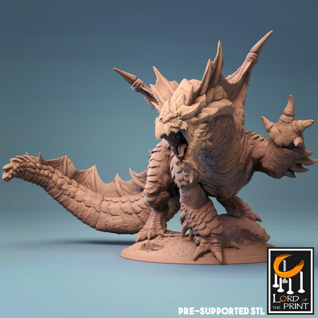 Brown Dragon, Monster | TABLETOP SCALE | D&D TTRPG Dragon Miniature | Rescale Miniatures
