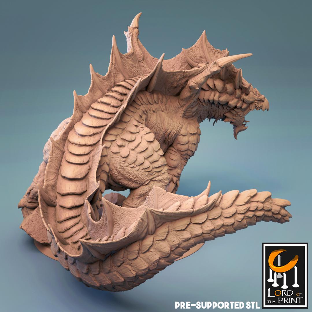 Brown Dragon, Monster | TABLETOP SCALE | D&D TTRPG Dragon Miniature | Rescale Miniatures