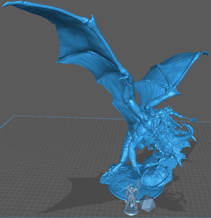 Fafnir Dragon, Mounted Monster | TABLETOP SCALE | D&D TTRPG Dragon Miniature | Rescale Miniatures