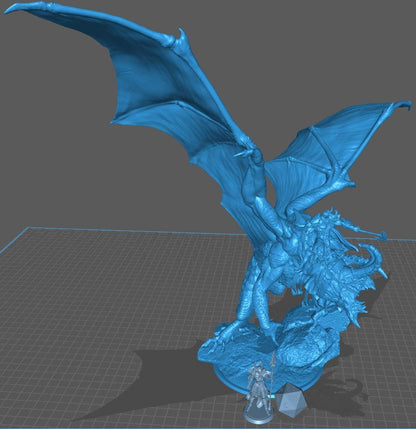 Fafnir Dragon, Mounted Monster | TABLETOP SCALE | D&D TTRPG Dragon Miniature | Rescale Miniatures