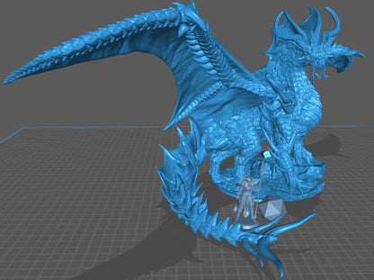 Gold Dragon, Metallic Monster | TABLETOP SCALE | TTRPG Dragon Miniature | Rescale Miniatures