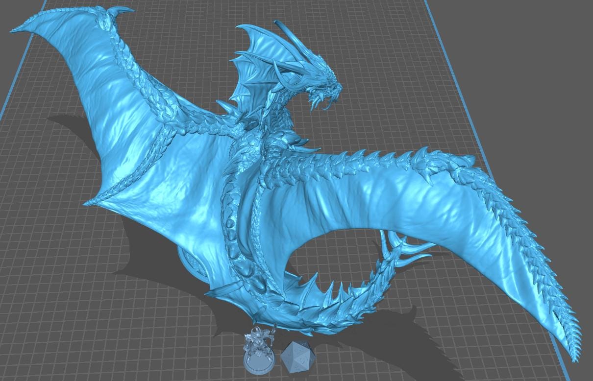 Gold Dragon, Metallic Monster | TABLETOP SCALE | TTRPG Dragon Miniature | Rescale Miniatures