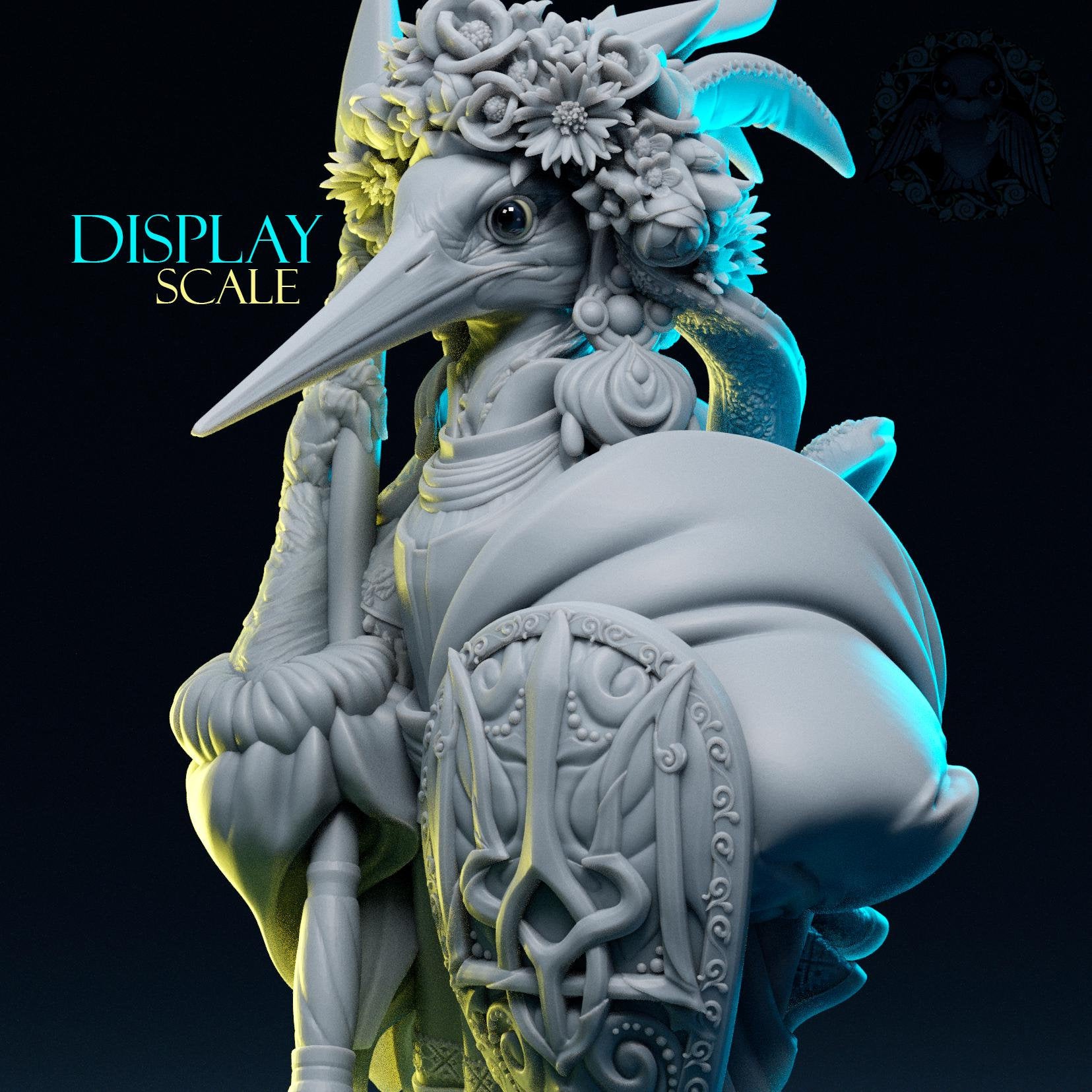 Ukraine Stork Guardian | Tabletop and Display Scale | D&D TTRPG Miniature | Pepunki Creatures