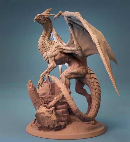 White Dragon, Chromatic Monster | TABLETOP SCALE | D&D TTRPG Dragon Miniature | Rescale Miniatures