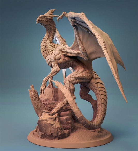 White Dragon, Chromatic Monster | TABLETOP SCALE | D&D TTRPG Dragon Miniature | Rescale Miniatures