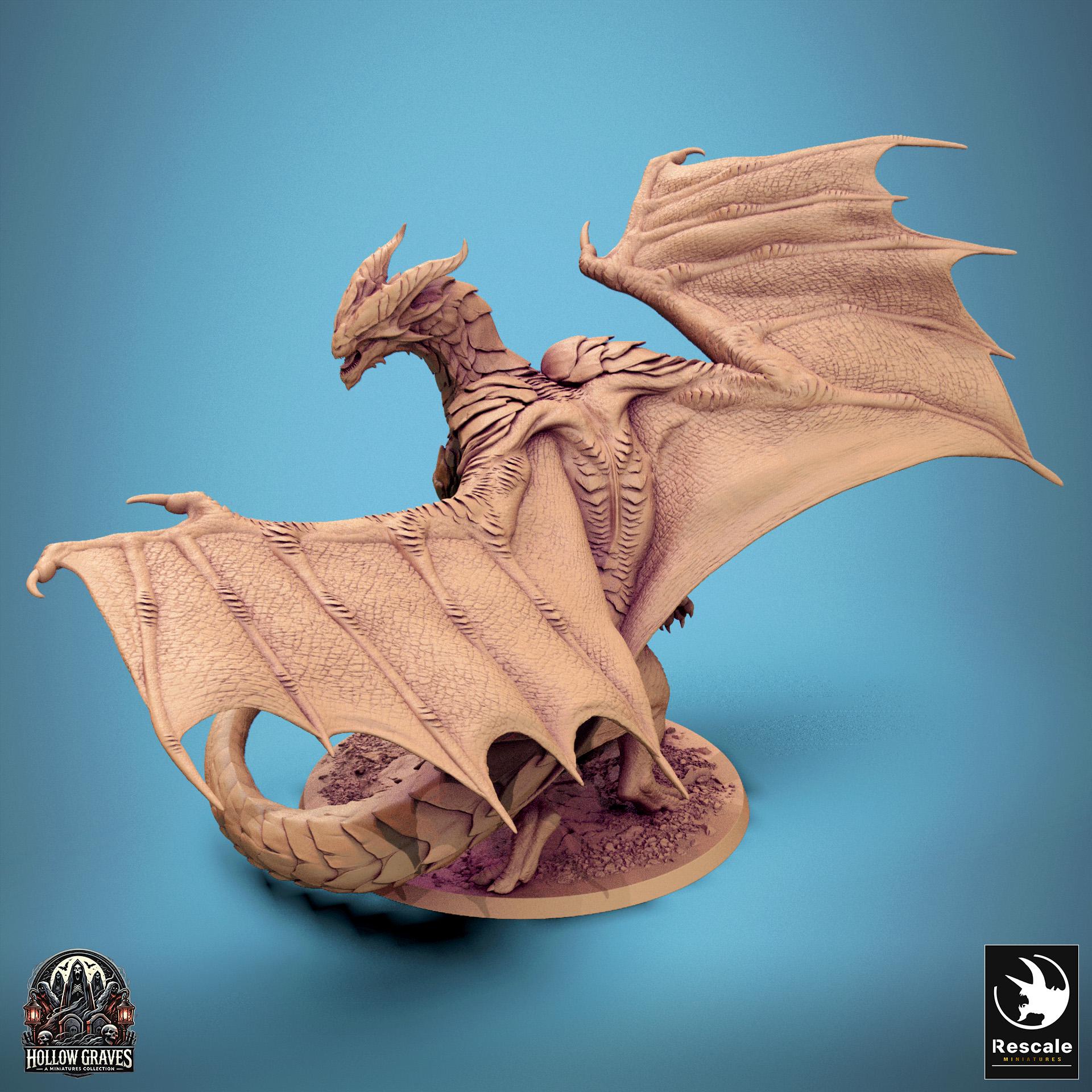 Copper Dragon, Legendary Metallic Monster | TABLETOP SCALE | D&D TTRPG Dragon Miniature | Rescale Miniatures