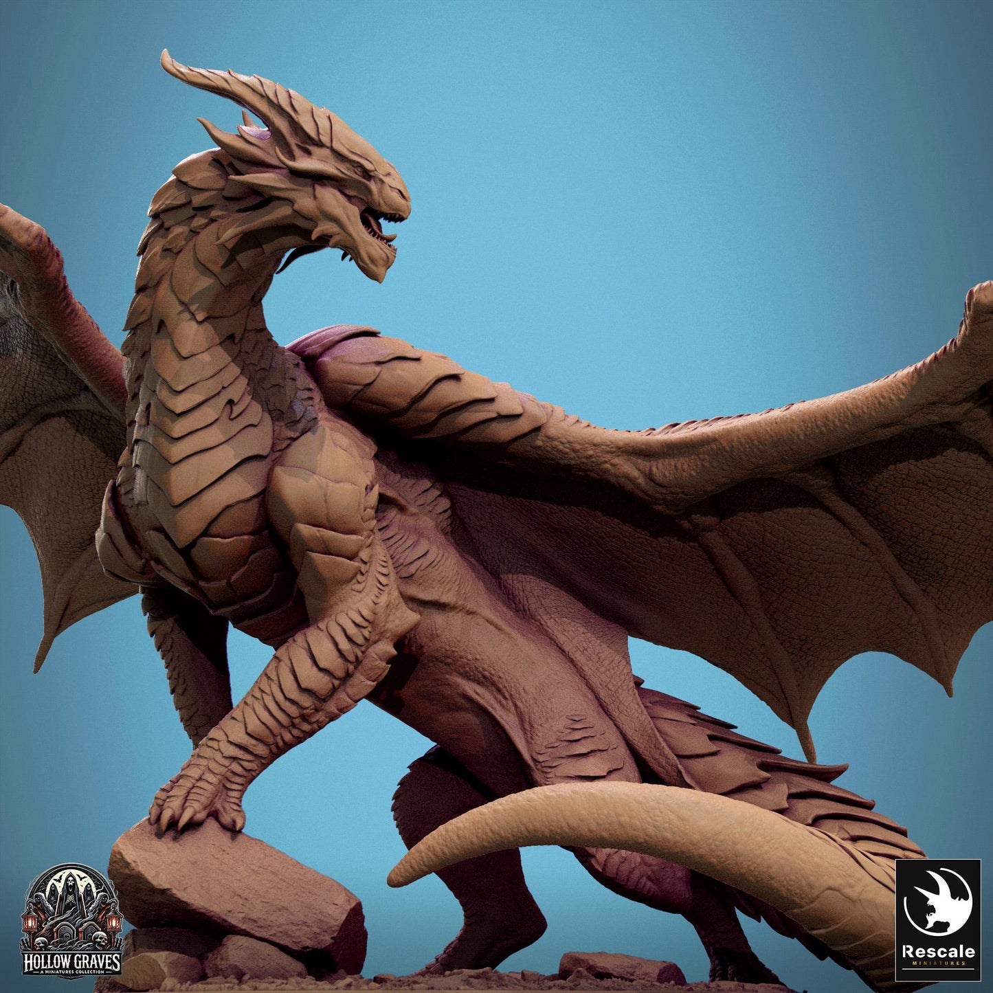 Copper Dragon, Legendary Metallic Monster | TABLETOP SCALE | D&D TTRPG Dragon Miniature | Rescale Miniatures