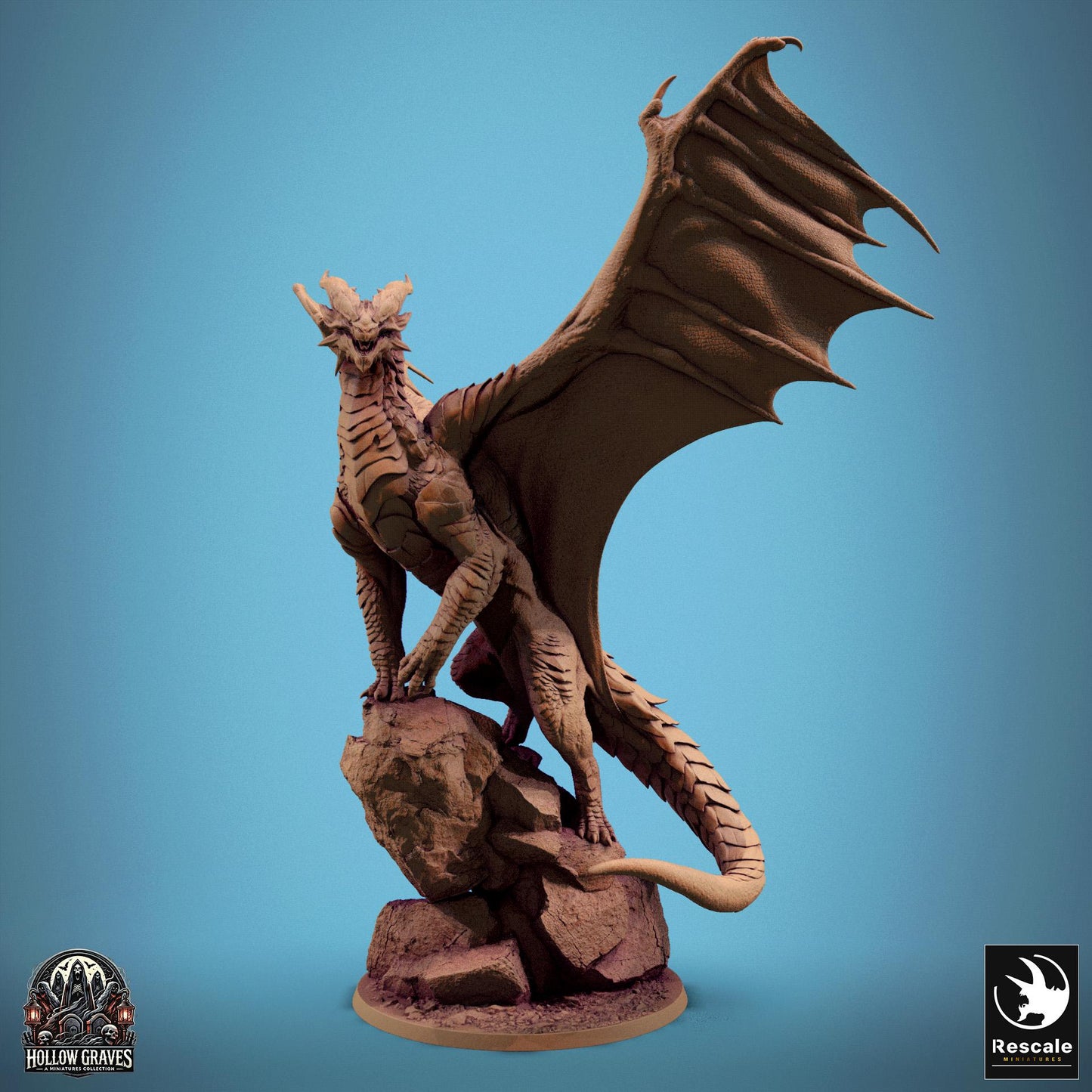 Copper Dragon, Legendary Metallic Monster | TABLETOP SCALE | D&D TTRPG Dragon Miniature | Rescale Miniatures