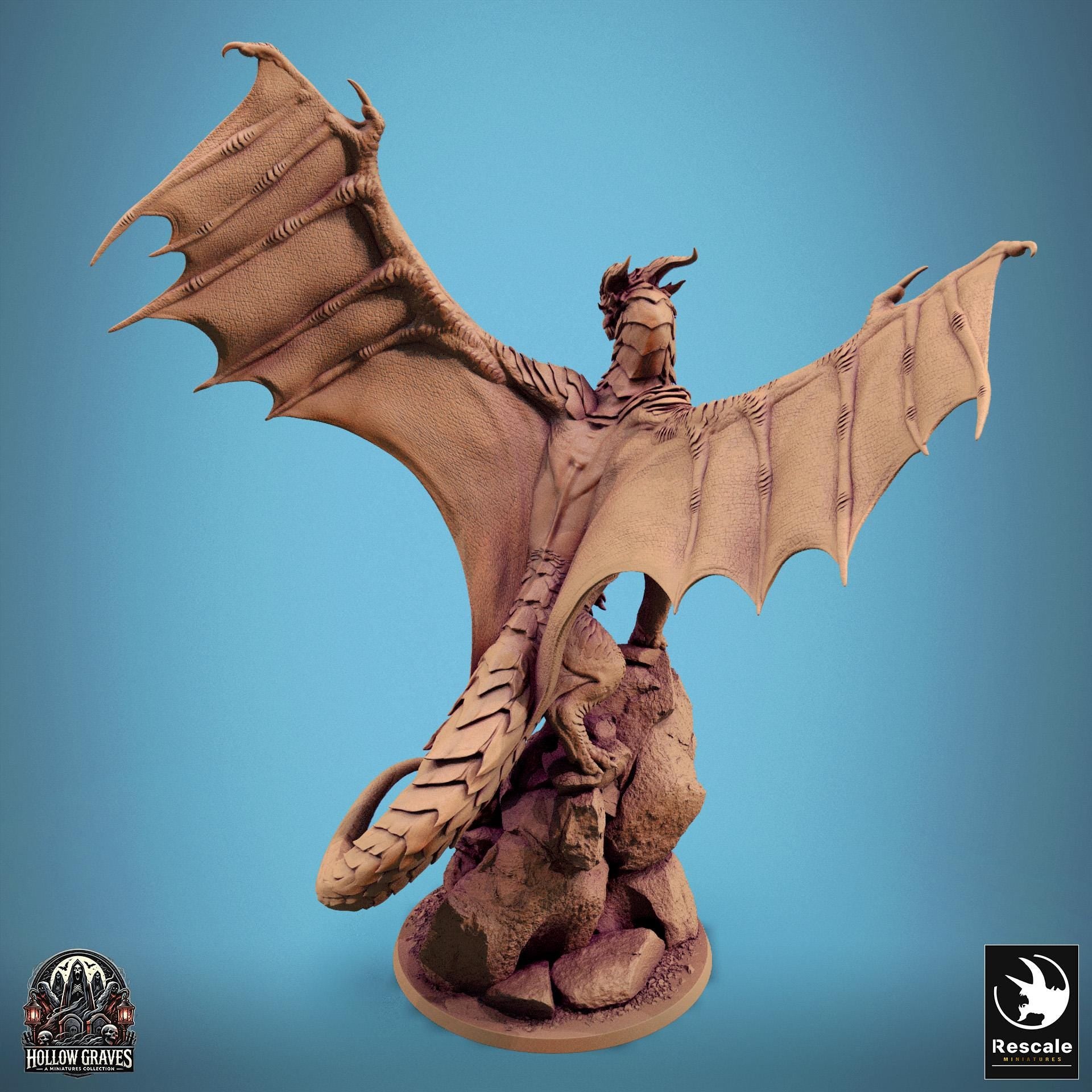 Copper Dragon, Legendary Metallic Monster | TABLETOP SCALE | D&D TTRPG Dragon Miniature | Rescale Miniatures