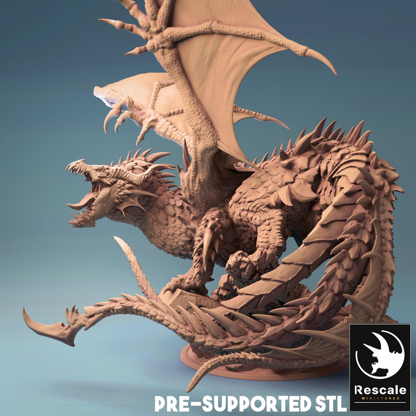 Tiamat, Queen Mother of Chromatic Dragons | TABLETOP SCALE | TTRPG Dragon Miniature | Rescale Miniatures