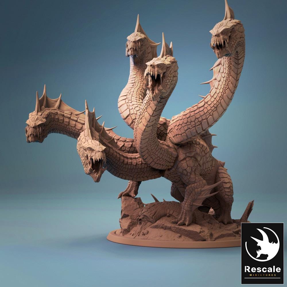 Hydra | TABLETOP SCALE | TTRPG Monster Miniature | Rescale Miniatures