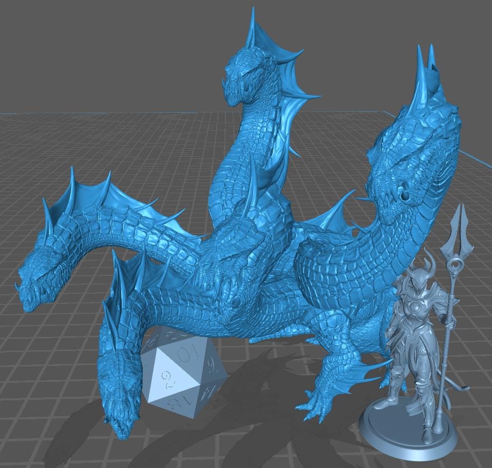 Hydra | TABLETOP SCALE | TTRPG Monster Miniature | Rescale Miniatures