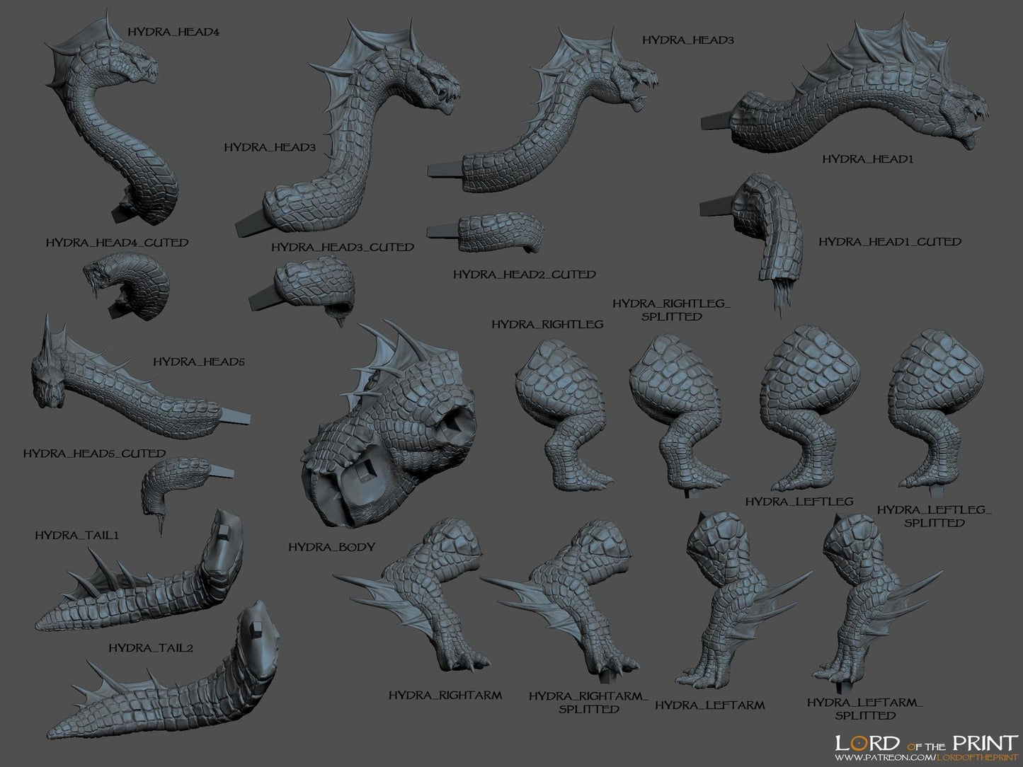 Hydra | TABLETOP SCALE | TTRPG Monster Miniature | Rescale Miniatures