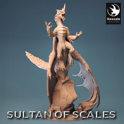 Blue Chromatic Dragon, Legendary Monster | TABLETOP SCALE | D&D TTRPG Dragon Miniature | Rescale Miniatures