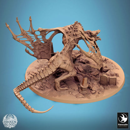 Bann Wyvern, Broken Blood Undead Ghoul Warband | TABLETOP SCALE | D&D TTRPG Monster Miniature | Rescale Miniatures