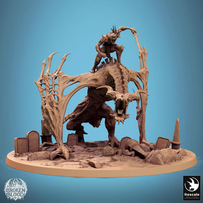 Bann Wyvern, Broken Blood Undead Ghoul Warband | TABLETOP SCALE | D&D TTRPG Monster Miniature | Rescale Miniatures
