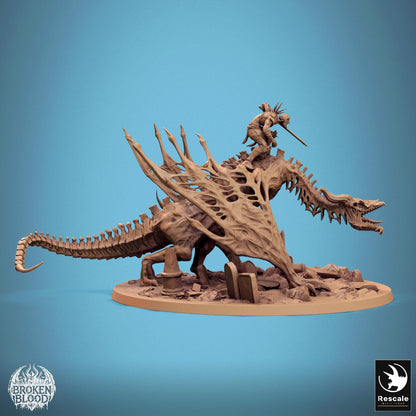 Bann Wyvern, Broken Blood Undead Ghoul Warband | TABLETOP SCALE | D&D TTRPG Monster Miniature | Rescale Miniatures