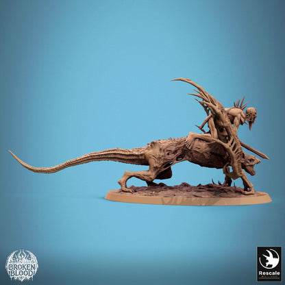 Broken Blood Undead Ghoul Warband miniature from Tattles Told 3D, featuring a detailed Dabeath Bat for tabletop D&D TTRPG gaming.