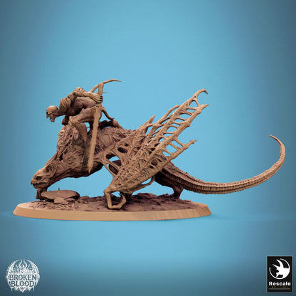 Broken Blood Undead Ghoul Warband miniature from Dabeath Bat series by Tattles Told 3D, tabletop scale D&D TTRPG monster model.