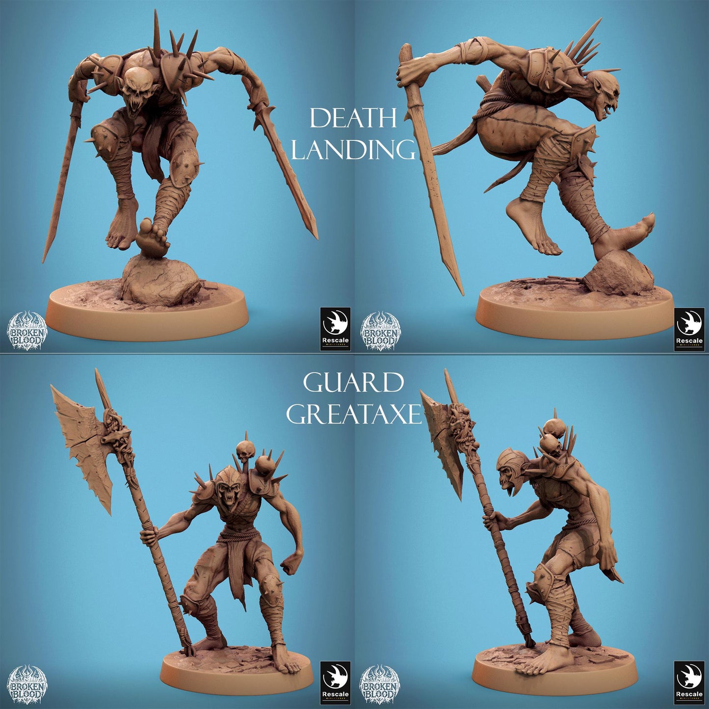 Ghoul Ravager, Broken Blood Undead Ghoul Warband | TABLETOP SCALE | D&D TTRPG Monster Miniature | Rescale Miniatures