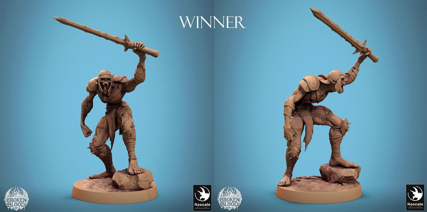 Ghoul Ravager, Broken Blood Undead Ghoul Warband | TABLETOP SCALE | D&D TTRPG Monster Miniature | Rescale Miniatures