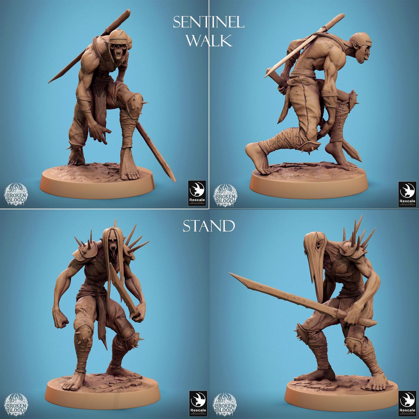 Ghoul Ravager, Broken Blood Undead Ghoul Warband | TABLETOP SCALE | D&D TTRPG Monster Miniature | Rescale Miniatures