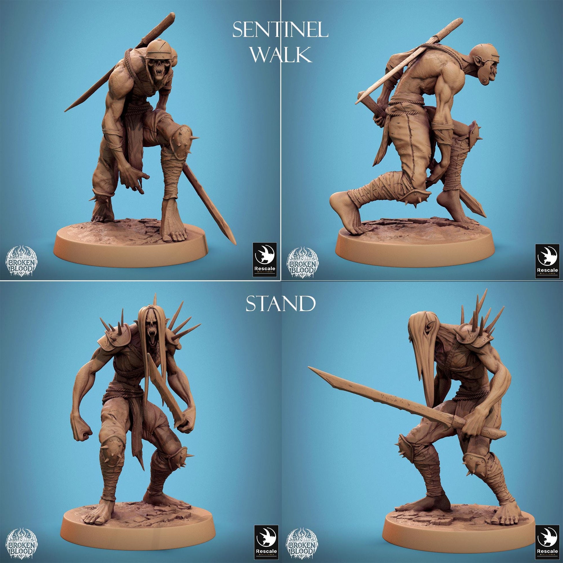 Ghoul Ravager, Broken Blood Undead Ghoul Warband | TABLETOP SCALE | D&D TTRPG Monster Miniature | Rescale Miniatures