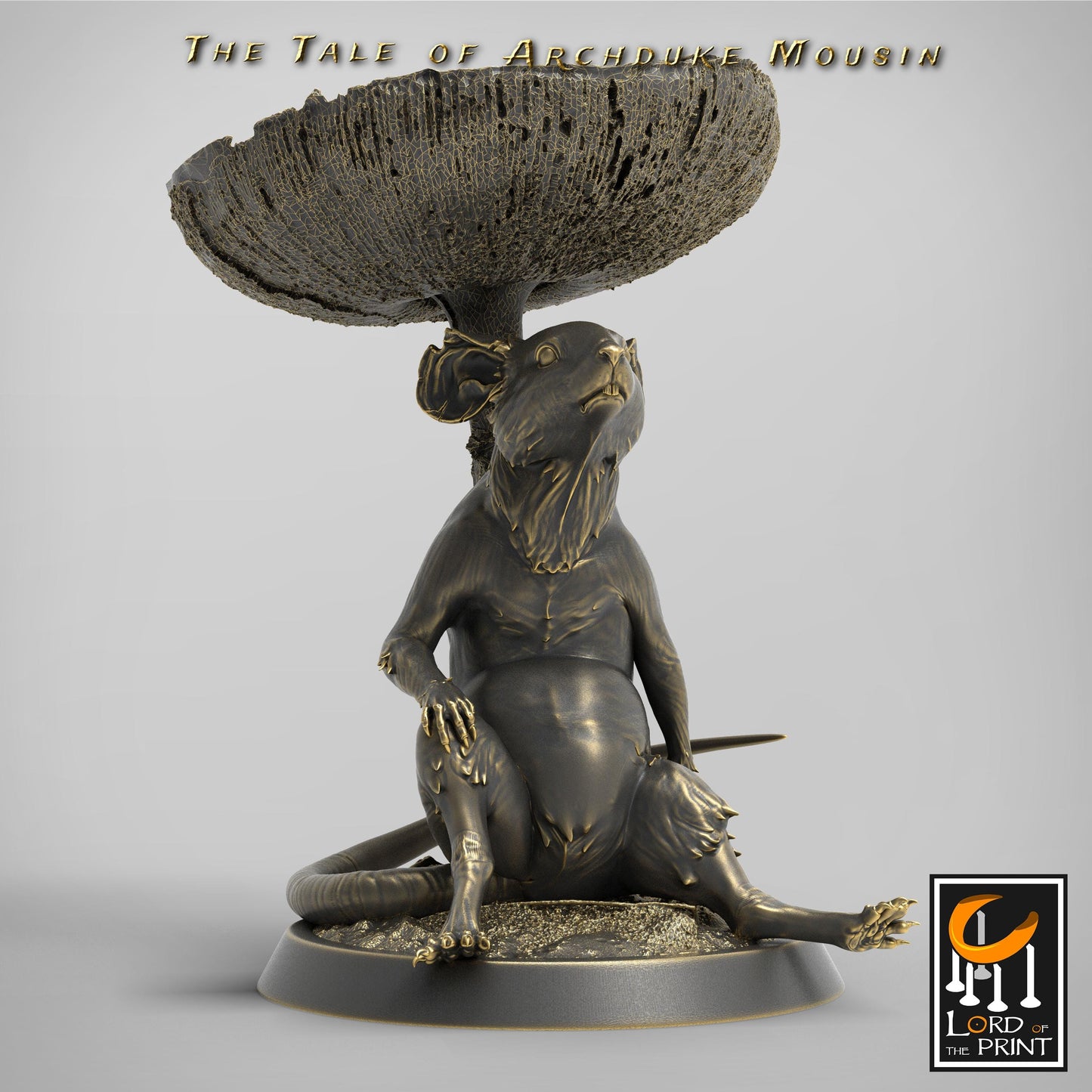 Mouse Sitting Mushroom, The Tale of Archduke Mousin | TABLETOP SCALE Monster Miniature | Rescale Miniatures