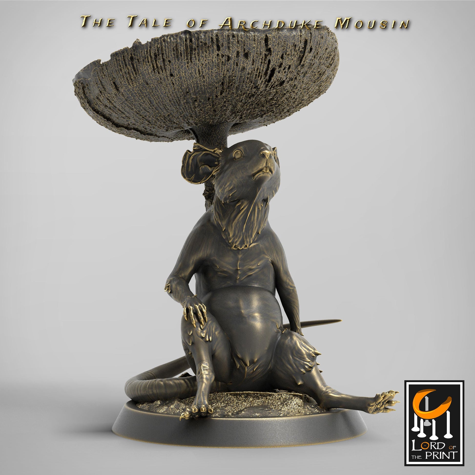 Mouse Sitting Mushroom, The Tale of Archduke Mousin | TABLETOP SCALE Monster Miniature | Rescale Miniatures