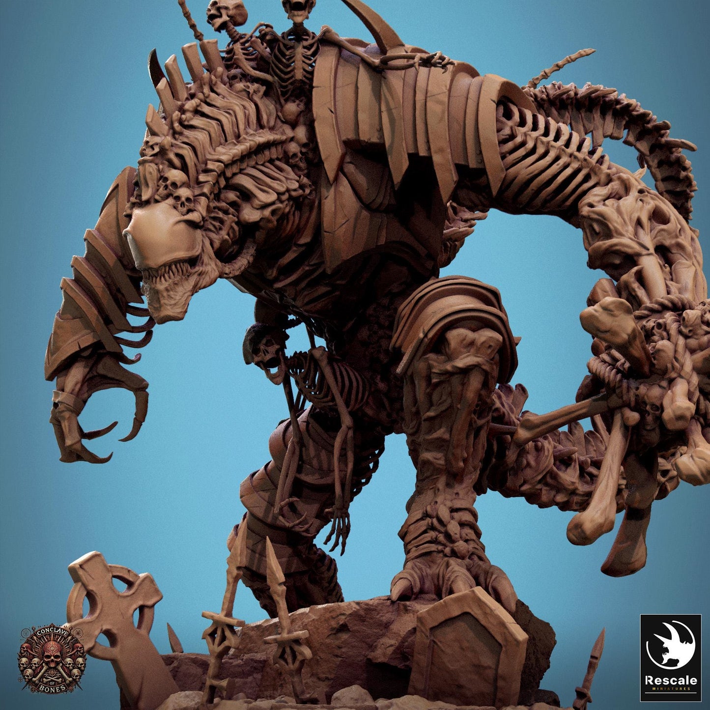 Cursed Colossus, Undead Bone Golem | TABLETOP SCALE | TTRPG D&D Monster Miniature | Rescale Miniatures